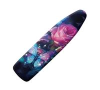 Oamsistay Butterfly Rose Ironing Board Cover Universal Stretchy Stain Reisstant Cover for Ironing Board with Adjustable Straps Ironing Board Accessories