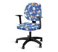 Oamsistay Office Chair Cover Computer Chair Slipcovers Elastic Stretch Office Desk Cusions Soft Gaming Chair Cover Rotating Computer Seat Cover Cartoon Gray Cat