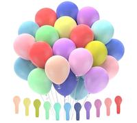 Oamwrae 110 Pieces Pastel Balloons, 12 Inch Birthday Balloons, Colorful Helium Balloons for Birthday Baby Shower Wedding Decorations