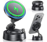 OANDYS for Magsafe Car Mount Charger 15W Fast Wireless Charging Magnetic Car Phone Holder, Strongest Vacuum Suction, Strongest Magnetic,360°Rotatable Stand for Phone 17-12 Pro Max Plus Air Series