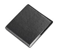 OAOAO Leather Stainless Steel Cigarette Case, Holds 10 Cigarettes, for Men and Women, One Size 90x83x15mm, 1pcs(Black)