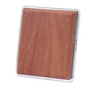 OAOAO Metal Cigarette Case with Leather Surface, Portable, Holds 20 Cigarettes 84mm, One Size 98x90x18mm, 1pcs(Red)