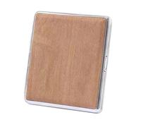 OAOAO Metal Cigarette Case with Leather Surface, Portable, Holds 20 Cigarettes 84mm, One Size 98x90x18mm, 1pcs(Yellow)