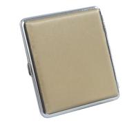 OAOAO Portable Leather Metal Cigarette Case, Holds 20 Regular Size Cigarettes, One Size 98x93x19mm, 1pcs(Gold)