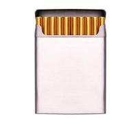 OAOAO Stainless Steel Metal Cigarette Case Holds 20 Cigarettes with Flip Top Closure, for Men, One Size, 74x93x18mm, 1 Pcs(A)