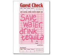 OAOPIC Funny Pink Tequila Canvas Wall Art Preppy Funky Vintage Alcohol Guest Check Posters for Room Aesthetic Retro Trendy Wall Decor Prints Artwork for Dorm Pub Bar Cart 12x16inch Unframed