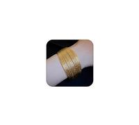 OAOSIOH Chunky Multi Layered Wire Open Cuff Bracelets for Women, 14K Gold Stacking Wire Statement Bracelets Thick Silver Wrist Jewelry Gifts for Anniversary, L, Silver, alloy