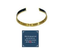 OAOSIOH Dont Let The Hard Days Win Open Bangle Bracelets for Women Men, Trendy Inspirational Motivational Color Stainless Steel Cuff Bracelets Jewelry Gift, Large, Alloy Steel, no gemstone