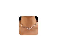 OAOSIOH Unique Chunky Gold Liquid Metal Clavicle Choker Necklace for Women Trendy Punk Irregular Geometric Wavy Necklaces Party Rock Hip Hop Jewelry Accessories, L, Metal, No Gemstone
