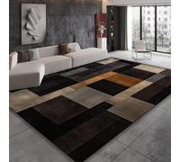 OAPOXU Modern Large Rugs Black Brown Geometry Carpet Living Room Decor Bedroom Bedside Soft Floor Mat Home Sofa Non-slip 180x270cm Washable Carpet
