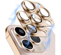 OAproda 2 Pack Camera Lens Protector for iPhone 16 Pro Max/16 Pro/15 Promax/15 Pro/14 Pro Max/14 Pro, 9H Anti-Scratch Stepped Lens Protectors, Aluminium Alloy Integrated Camera Cover (Gold)