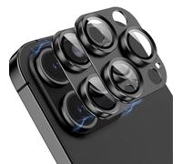 OAproda OA 2 Pack Camera Lens Protector for iPhone 16 Pro Max, Patent & SGS Certified, 9H Anti-Scratch Stepped Aluminium Alloy Camera Cover for iPhone 15 Pro Max/15 Pro/14 Pro Max/14 Pro (Black)