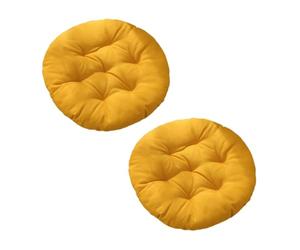 Oaqmvgin Chair Cushions 2-Pack Round Seat Pad for Garden and Balcony Use | Bright color option to brighten spaces; spot-clean fabric keeps cushions through daily use .