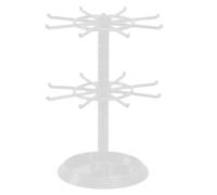 Oaqmvgin Jewelry Display Stand Rotating 2-Tier Tower for Bangles & Earrings | Transparent plastic with a clear look blends into any display, while a non-slip base keeps the and secure.