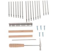 Oaqmvgin Kalimba DIY Kit with Keys, 2 Bridges and Tuning Hammer for 17-Key | Back engraving quickly guides to the correct key during install, helping replacements align precisely and Kalimba.