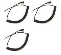 Oaqmvgin Walkie Talkie Microphone Cable DIY Bundle: 3 x Cables with K-Plug | DIY bundle for field upgrades; each cable features spring coil, 4-core K-Plug compatibility, 55 cm baseline for install