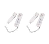Oaqmvgin Wall Mount Telephone Versatile Call White | Two fixed telephones, white ABS, suitable for multiple rooms, reliable and easy to install.