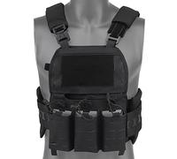 OAREA FCPC V5 Vest Plate Carrier Quick Detach Cummerbund Adjustable Shoulder Strap Front Mag Insert Pouch Airsoft Hunting Chest Rig (Color : VE-75-BK, Size : M)