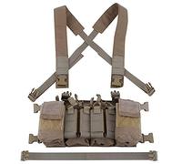 OAREA Tactical Chest Vest Rig Adjustable X Harness with 5.56 9mm Rifle Mag Pouches for Airsoft Shooting Wargame Paintball
