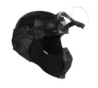 OAREA Tactical Full Protective Helmet Half Face Mask Flip Goggles Ear Cover Hunting Airsoft Paintball(BK)