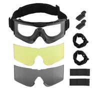 OAREA Tactical Goggles Windproof Dustproof Cycling Ski Glasses Paintball Shooting Fast OPS Helmet Gear(BK-set)