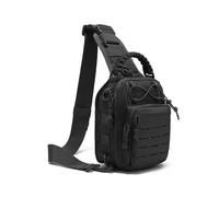 OAREA Tactical Sling Bag Crossbody Shoulder Backpack MOLLE EDC Range Pack for Climbing Hunting Travel(BK)