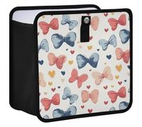Oarencol Bowknot and Hearts Car Trash Can, Foldable Hanging Car Trash Bag, Small Waterproof Car Accessories Garbage Bin