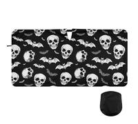 Oarencol Car Windshield Sun Shade Halloween Skull and Bat Foldable Sunshade Front Window Visor Protector Blocks UV Rays Heat Keep Vehicle Cool 59 x 30 in