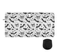 Oarencol Car Windshield Sun Shade Halloween Skull Star Bat Foldable Sunshade Front Window Visor Protector Blocks UV Rays Heat Keep Vehicle Cool 59 x 30 in