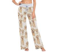 Oarencol Pajama Pants for Women Cute Golden Retriever Dog Comfy Lounge Sleep Pj Pants for Women S
