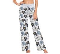 Oarencol Palazzo Pajama Pants for Womens Cute Elephant Animals Wide Leg Sweatpants Women Yoga Pj Bottoms XL