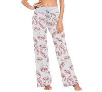 Oarencol Retro Shrimps Animals Pajama Pants Women Comfy Lounge Pajama Bottom Palazzo Wide Leg Yoga Pants M