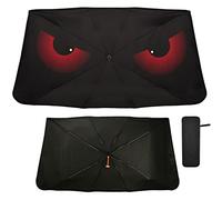 Oarencol Scary Evil Red Eyes Windshield Sun Shade Umbrella Foldable Car Front Window Sunshade Blocks UV Rays Heat Keep Vehicle Cool (55" x 27.5")