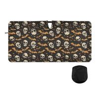 Oarencol Windshield Sun Shade Halloween Skulls and Bat Car Sunshade for Auto Truck SUV, Sun Shield That Keeps Your Vehicle Cool, Foldable, Storage Bag 62 x 32 in