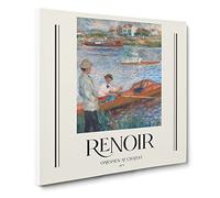 Oarsmen At Chatou By Pierre Auguste Renoir Canvas Print | Gallery Wrapped 30mm Frame Wall Art | 14x14 inches | Ready to Hang | Impressionist Picture | Living Room Bedroom Lounge Office