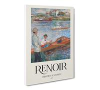 Oarsmen At Chatou By Pierre Auguste Renoir Canvas Print | Gallery Wrapped 30mm Frame Wall Art | 20x14 inches | Ready to Hang | Impressionist Picture | Living Room Bedroom Lounge Office