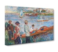 Oarsmen At Chatou By Pierre Auguste Renoir Canvas Print | Gallery Wrapped 30mm Frame Wall Art | 20x14 inches | Ready to Hang | Impressionist Picture | Living Room Bedroom Lounge Office
