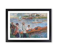 Oarsmen at Chatou by Pierre-Auguste Renoir Framed Print | A2 Black Framed Wall Art | Ready to Hang | Modern Nature Picture | Living Room Bedroom Lounge Office