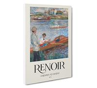 Oarsmen at Chatou Pierre-Auguste Renoir Canvas Print | Gallery Wrapped 30mm Frame Wall Art | 30x20 inches | Ready to Hang | Impressionist Picture | Living Room Bedroom Lounge Office