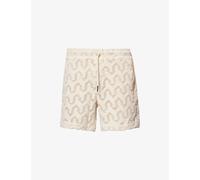 Oas Mens Atlas Crochet Drawstring Waistband Straight Leg Relaxed Fit Cotton Shorts M