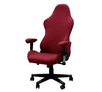 OASDFR 2-Piece Jacquard Gaming Chair Slipcovers With Armrest Covers, Durable Recliner Protectors(Wine Red)