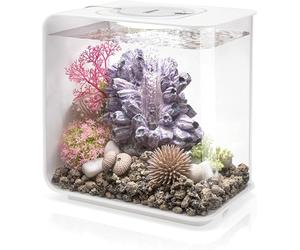 OASE biOrb FLOW 15 Aquarium (White, 15 Litres), Perfect Beginner Fish Tank With LED Lights, Quick & Easy To Set Up, Aquarium With 3 Transparent Sides & 5-Step Filtration System, Acrylic Fish Tank