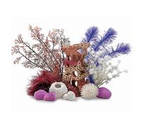 Oase biOrb Reef Rock Décor Set for biOrb Aquariums 30L+ - Reef Sculpture, Colourful Plants, Sea Urchins & Purple Moss Pebbles - Fresh & Saltwater Safe