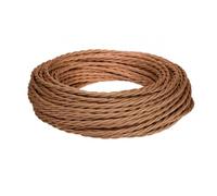 OASHISU Textile Cable 2 Core Light Brown 5 m Twisted Lamp Cable 2 x 0.75