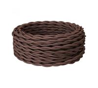 OASHISU Twisted Textile Cable 2-Core Dark Brown 10 m 2 x 0.75 mm²