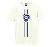 Oasis 1995 Tour Stripes Amplified Vintage White Large Unisex T-Shirt NEW