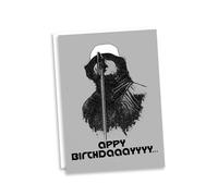 Oasis 'Appy Birthdaaayyyy…' Liam Gallagher Card - Funny Iconic Bucket Hat Stencil Gritty Art Greetings Card | Oasis Fan Gift Mancunian Cards