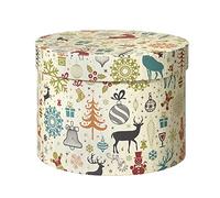Oasis® Arctic Deer Hat Box Set of 3 - Round Nesting Lined Flower Boxes with Lids (S/M/L), Decorative Storage Boxes, Gift Boxes for Christmas New Year Wedding Anniversary Floral Arrangements