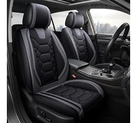 OASIS AUTO Car Seat Covers Accessories Full Set Premium Nappa Leather Cushion Protector Universal Fit for Most Cars SUV Pick-up Truck, Automotive Vehicle Auto Interior Décor (OS-004 Black&Gray)