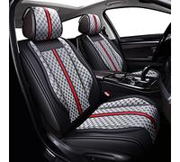 OASIS AUTO Car Seat Covers Premium Waterproof Faux Leather Cushion Universal Accessories Fit SUV Truck Sedan Automotive Vehicle Auto Interior Protector Full Set(OS-007 Gray)